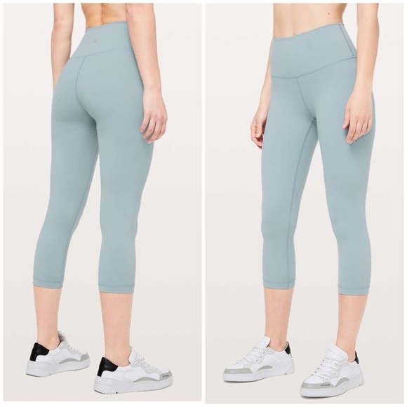 Lululemon Wunder Under Crop (High-Rise) *Full-On Luon 21" Blue Cast (Size 4) - Picture 1 of 12